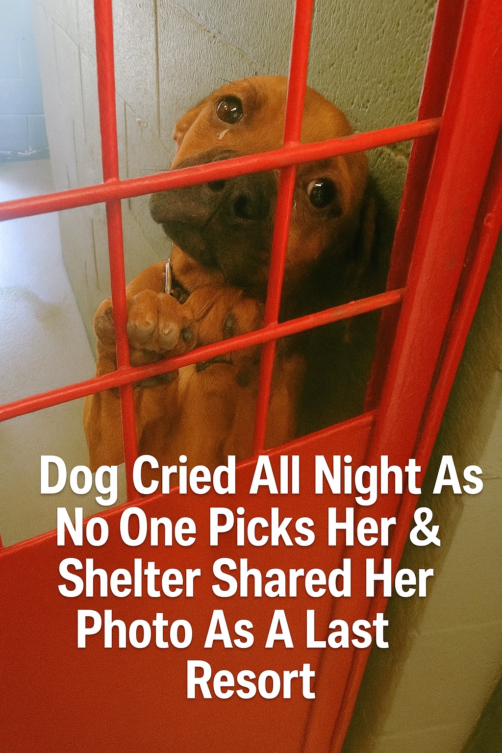 Dog waiting to be adopted ‘cries’ every night – shelter posts sad photo as one last hope