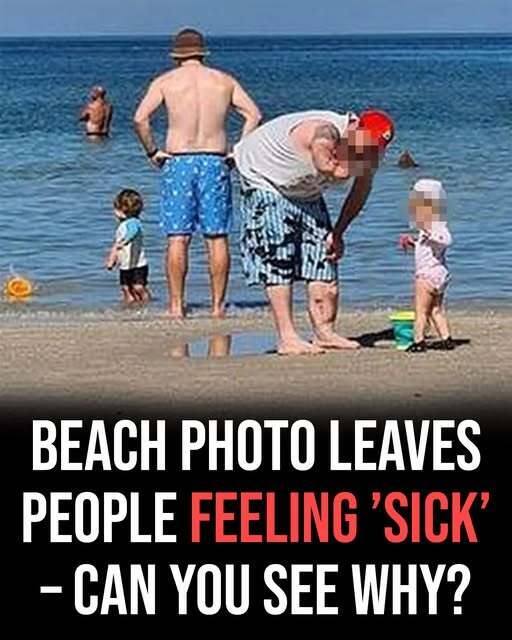 Beach Family Photo Goes Viral After Viewers Spot Terrifying Detail